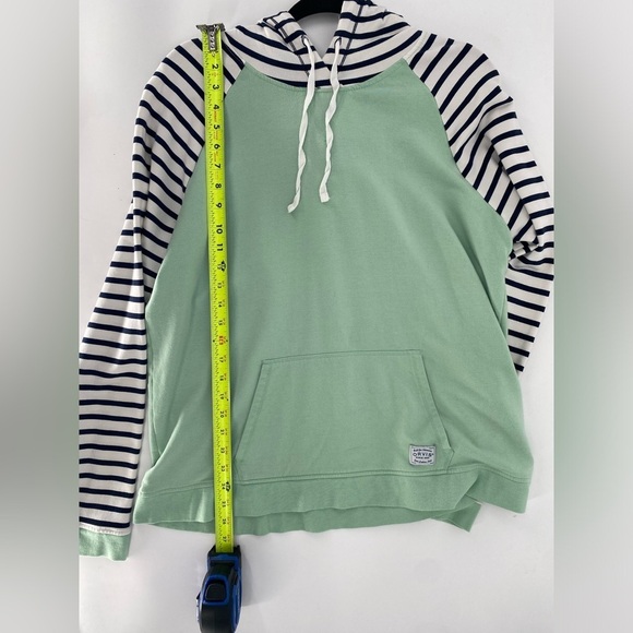 Orvis Classic Collection Mint Green Striped Pullover Hoodie Size Large - Picture 8 of 9